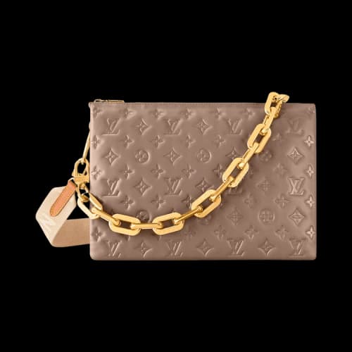 Louis Vuitton Coussin MM 'Taupe Puffy Monogram Lambskin Leather'
