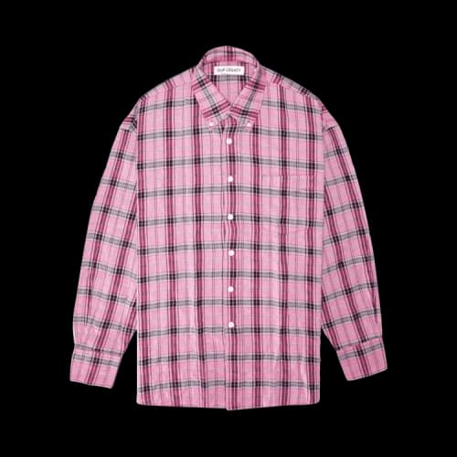 Our Legacy Cerise Memory Check Borrowed Button Down Shirt 'Pink'