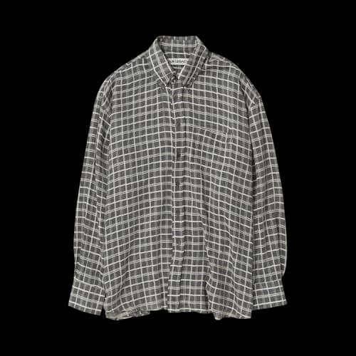 Our Legacy Check Sheer Borrowed Button Down Shirt 'Dark Grey'