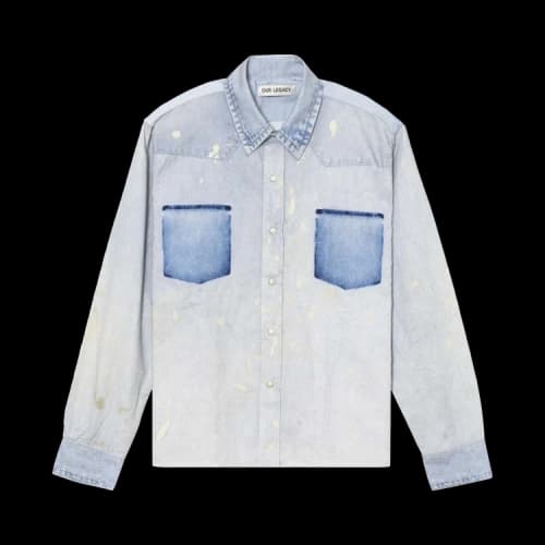 Our Legacy Paint Denim Print Western Shirt 'Blue'