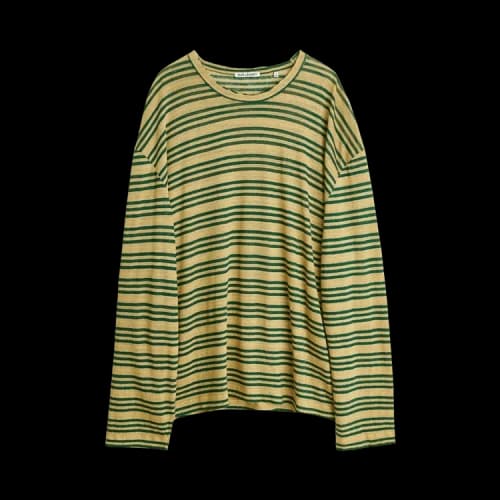 Our Legacy Linen Stripe Lock Longsleeve 'Golden Green'