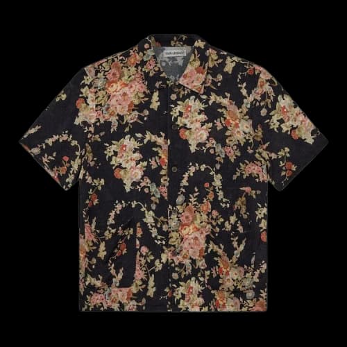 Our Legacy Elder Short-Sleeve Shirt 'Black/Floral'
