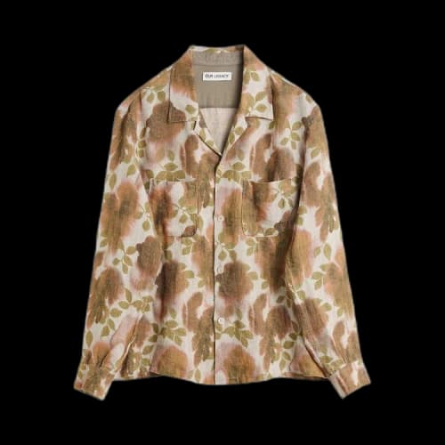 Our Legacy Minuo Flower Print Heusen Shirt 'Brown'