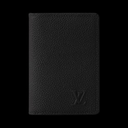Louis Vuitton Pocket Organizer 'Black Waxy Calfskin Leather'