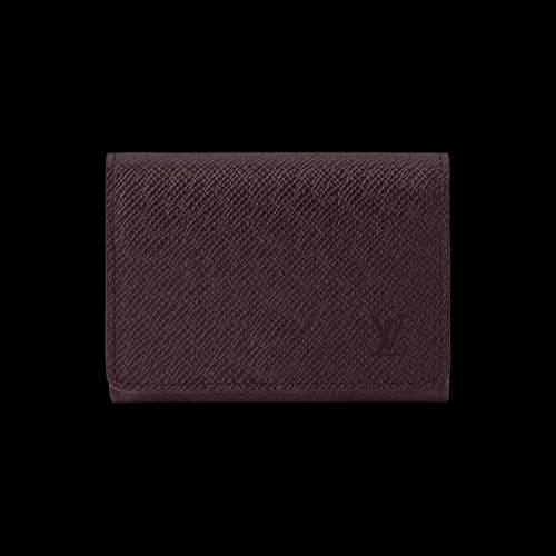 Louis Vuitton Envelope Business Card Holder 'Acajou Brown/Rust Taiga Cowhide Leather'