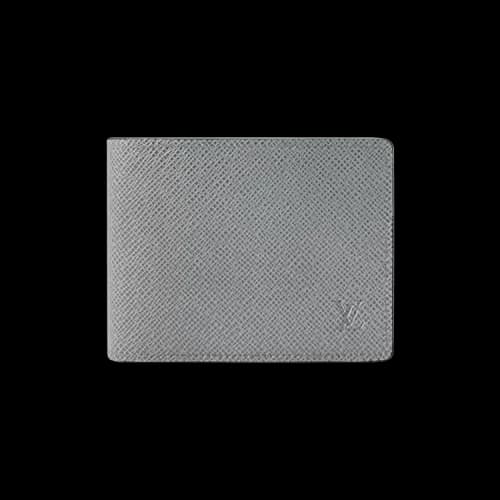 Louis Vuitton Multiple Wallet 'Glacier Gray/Navy Blue Taiga Cowhide Leather'