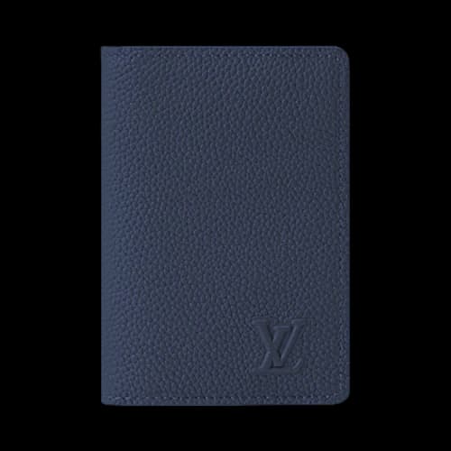 Louis Vuitton Pocket Organizer 'Navy Blue Waxy Calfskin Leather'