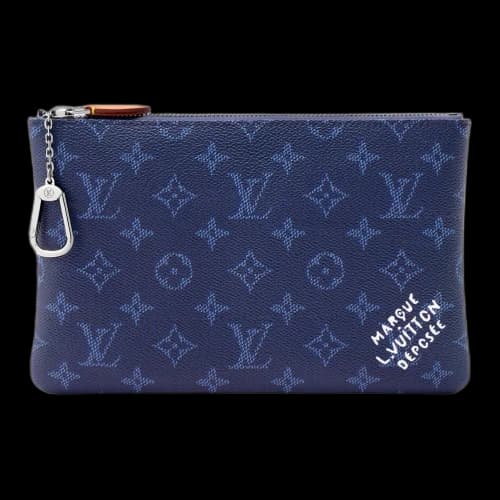 Louis Vuitton Key Pouch M 'Ocean Blue Monogram Canvas'