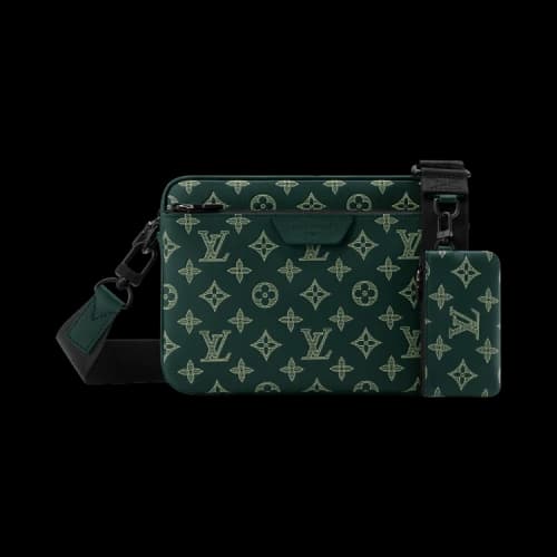Louis Vuitton Trio Messenger 'Forest Green Monogram Shadow Calfskin Leather'