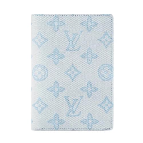 Louis Vuitton Passport Cover 'Monogram Origine Bleu Courrier Canvas'