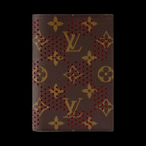 LOUIS VUITTON Coated Canvas Passport Holder Men's Brown & Red