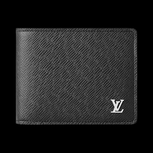 Louis Vuitton Multiple Wallet 'Black Taiga Cowhide Leather'