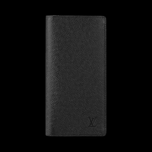 Louis Vuitton Brazza Wallet 'Black TaïGa Leather'
