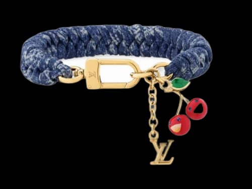 Louis Vuitton x Takashi Murakami Cherry Tressage Bracelet Denim Monogram