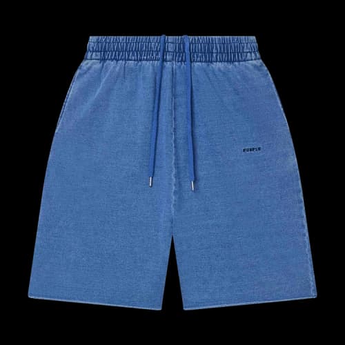 Purple Brand Knit Jersey Shorts Blue