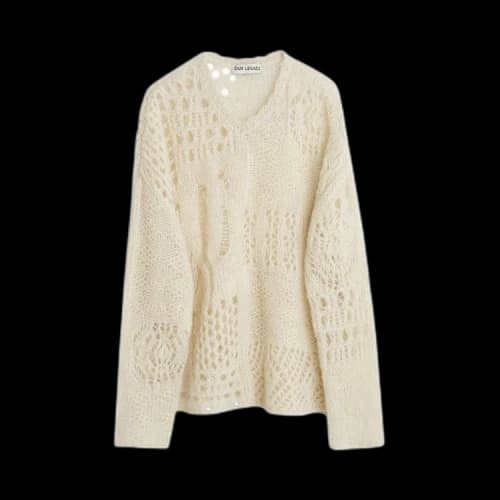 Our Legacy V Neck Crochet Sweater 'Beige'