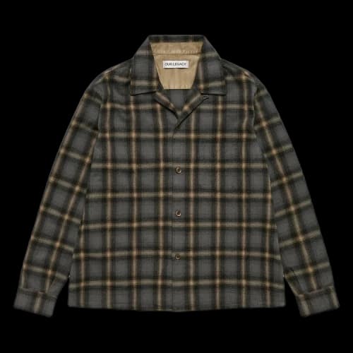 Our Legacy Heusen Hairy Flannel Shirt 'Oyster Check'