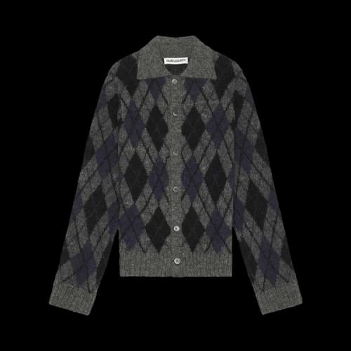 Our Legacy Tartan Button Down Evening Polo 'Grey'
