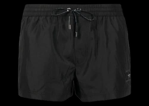 Dolce & Gabbana Logo Patch Swim Trunks Black