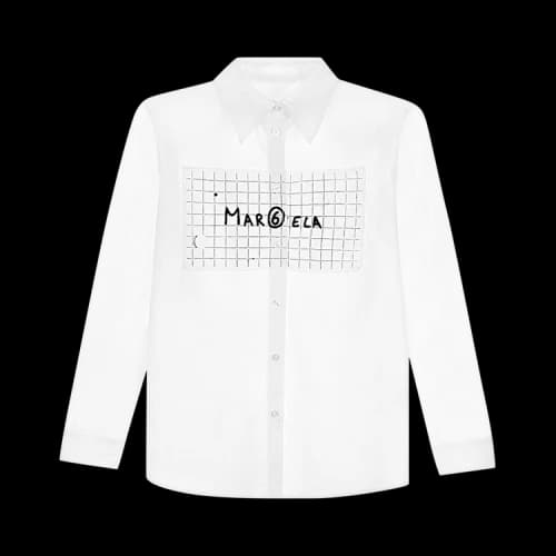 MM6 Maison Margiela Kids Logo Printed Shirt 'White'