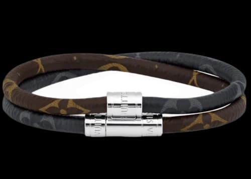 Louis Vuitton Keep It Double Leather Bracelet Eclipse/Macassar