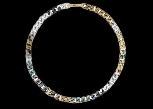 Louis Vuitton Necklace Chain Links Patches Metallic Multicolor