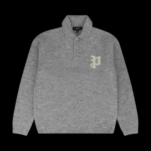 PURPLE BRAND Relaxed Polo Sweater 'Grey'