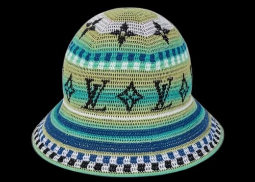 Louis Vuitton LV Crochet Stripes Straw Hat Blue