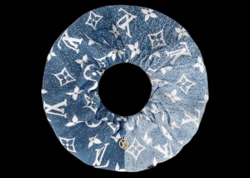 Louis Vuitton Denim Scrunchy Set Navy Blue