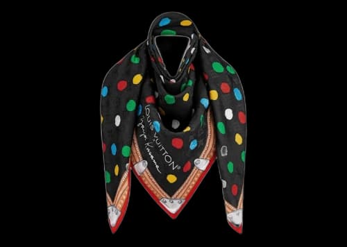 Louis Vuitton x Yayoi Kusama Painted Dots Monogram Shawl Black