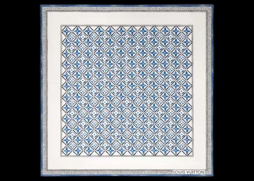 Louis Vuitton Monogram Flower Tile Square 90 Blue