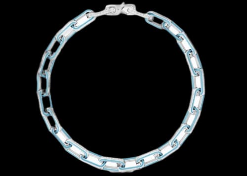 Louis Vuitton LV Monogram Links Chain Necklace Silver