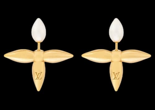 Louis Vuitton Louisette Stud Earrings Gold