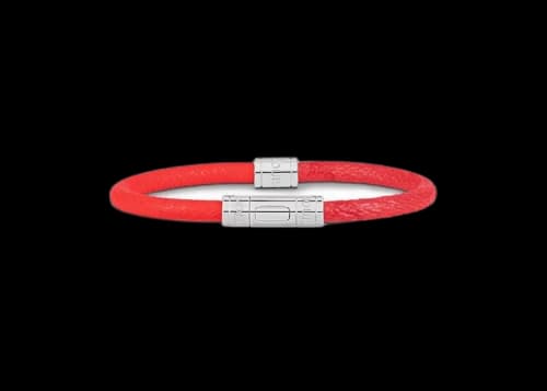 Louis Vuitton Neo Split Taigarama Leather Bracelet Red