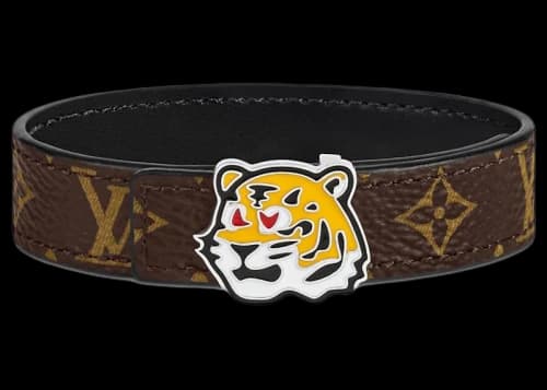 Louis Vuitton x Nigo LV Tiger 14mm Reversible Bracelet Brown