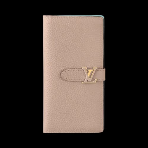 Louis Vuitton LV Vertical Wallet 'Galet Beige/Aquamarine Blue Taurillon Leather'