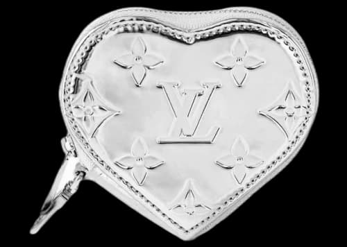 Louis Vuitton Heart Coin Purse Silver