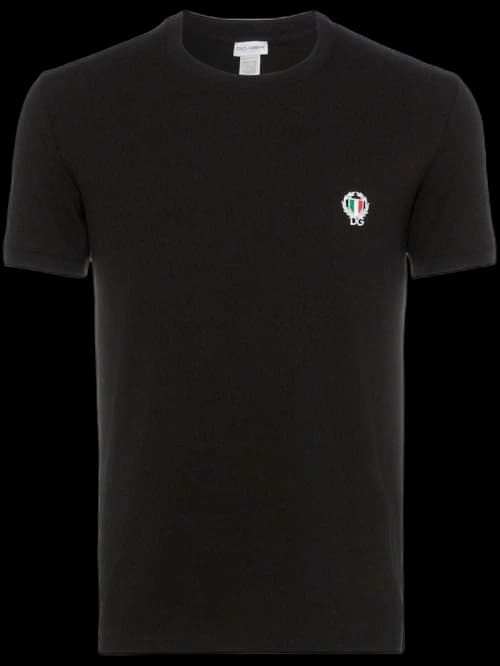 Dolce & Gabbana Logo Small Patch Cotton T-Shirt Black