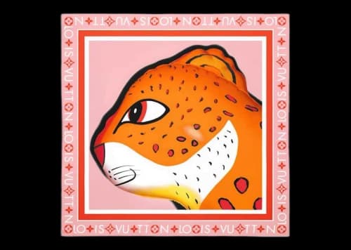 Louis Vuitton x Sun Yitian Animogram Leopard Square 90 Pink