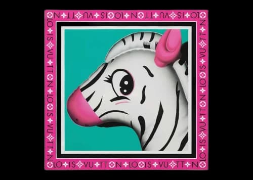 Louis Vuitton x Sun Yitian Animogram Zebra Square 90 Pink