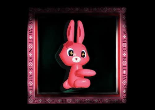 Louis Vuitton x Sun Yitian Animogram Rabbit Square 90 Pink