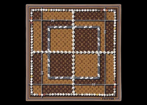 Louis Vuitton Dandy Monogram Silk Square Brown