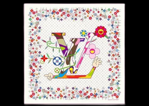 Louis Vuitton x Takashi Murakami Monogram Superflat Shawl White