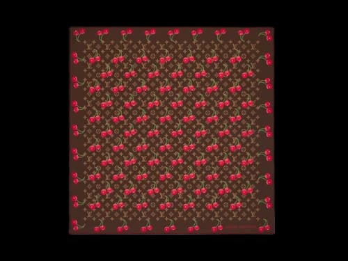 Louis Vuitton x Takashi Murakami Monogram Cherry Square 90 Brown