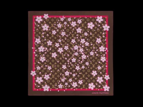 Louis Vuitton x Takashi Murakami Monogram Cherry Blossom Square 70 Sakura Brown