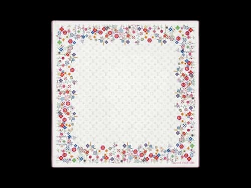 Louis Vuitton x Takashi Murakami Monogram Superflat Flowers Square 90 White