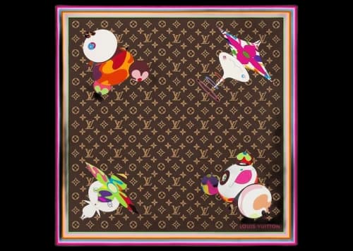 Louis Vuitton x Takashi Murakami Monogram Superflat Characters Square 70 Brown