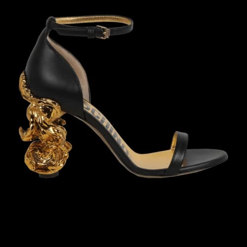 Moschino Sculpted Baroque Heel Sandal 'Black' (Women's)