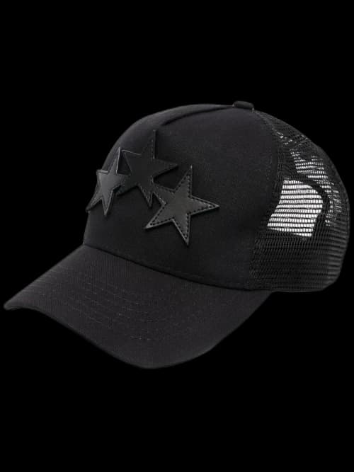 AMIRI 3 Star Trucker Hat Black