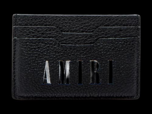 AMIRI Logo Leather Card Holder Black